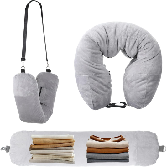 Almohada de viaje 2 en 1 rellenable